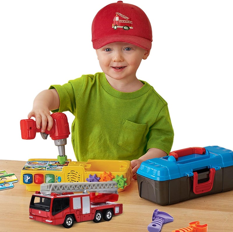 ACTLATI Embroidered Fire Truck Baseball Caps for Toddler Boys Girls Funny Cotton Hat Adjustable Dad Summer Sun Hat 3-8 Years - Image 2